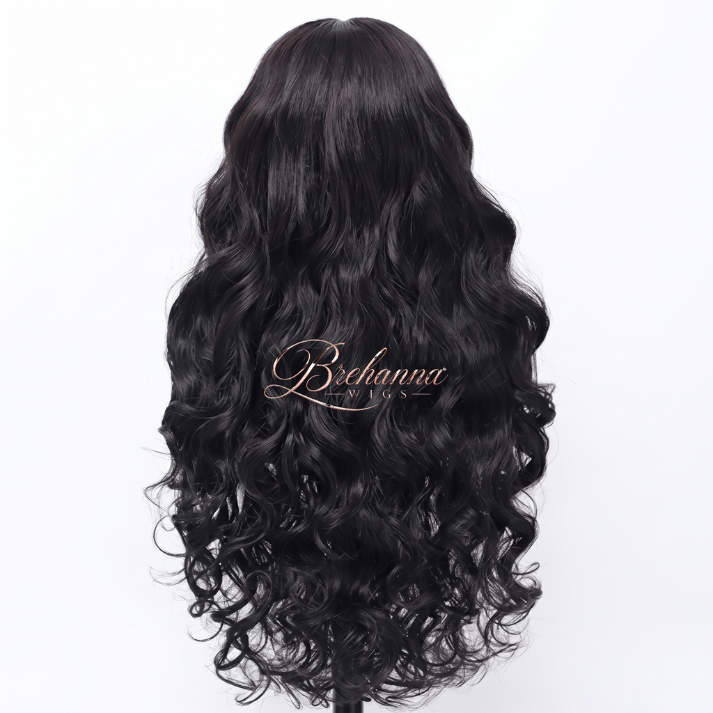 Perruque Loose Deep Noire Ondulée 28 pouce. 13x5x1 lace front - Perruque ondulé longue de luxe résistante à la chaleur pour un style glamour