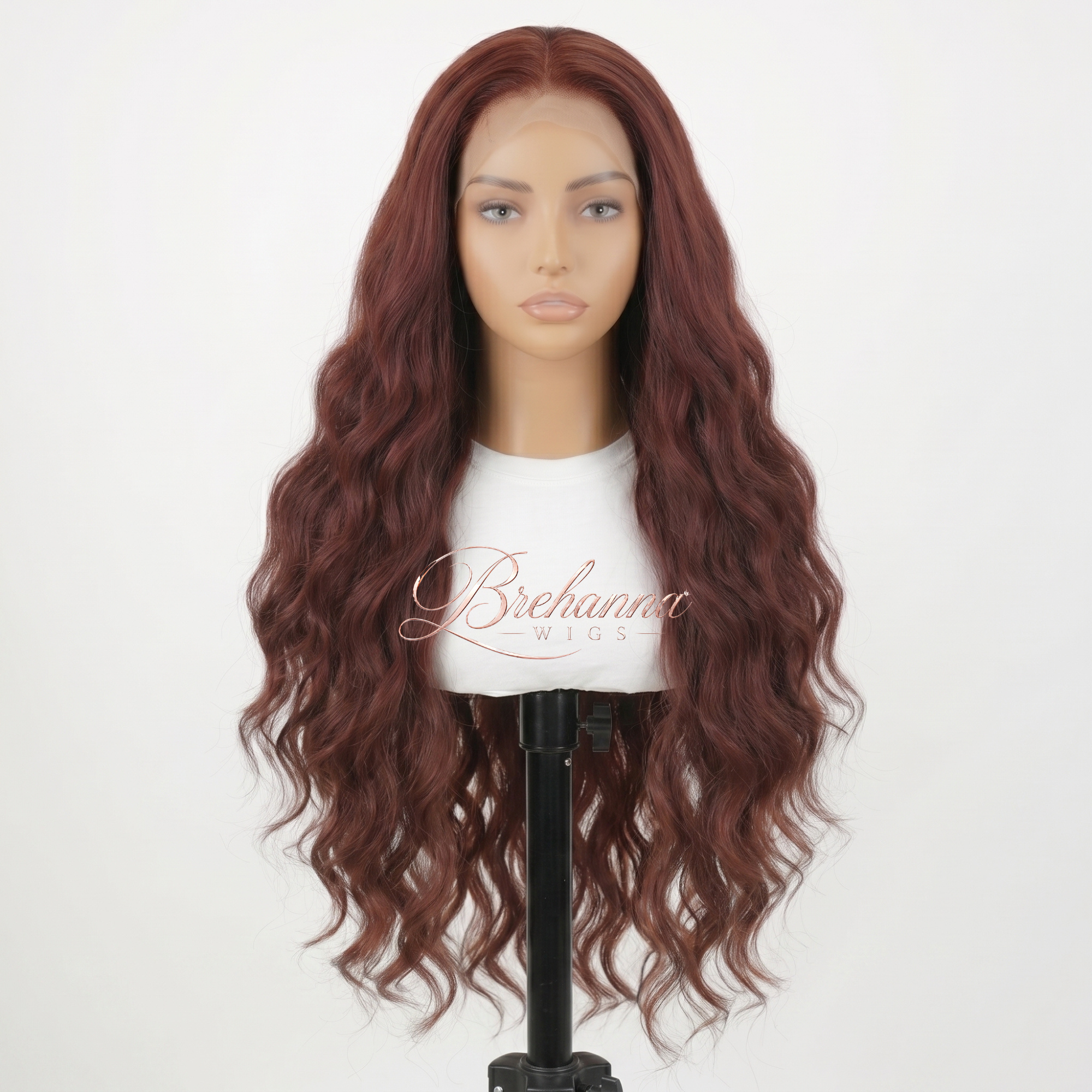 Princesse Wavy Reddish Brown 32 pouce. 13x6 HD lace                - Perruque ondulé longue de luxe résistante à la chaleur pour un style glamour