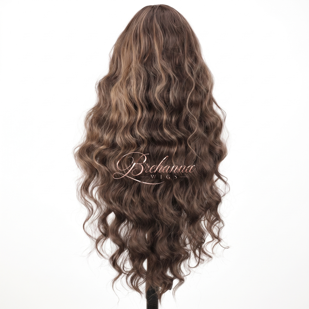 Princesse Wavy Trio Caramel 32 pouce. 13x6 HD lace - Perruque ondulé longue de luxe résistante à la chaleur pour un style glamour