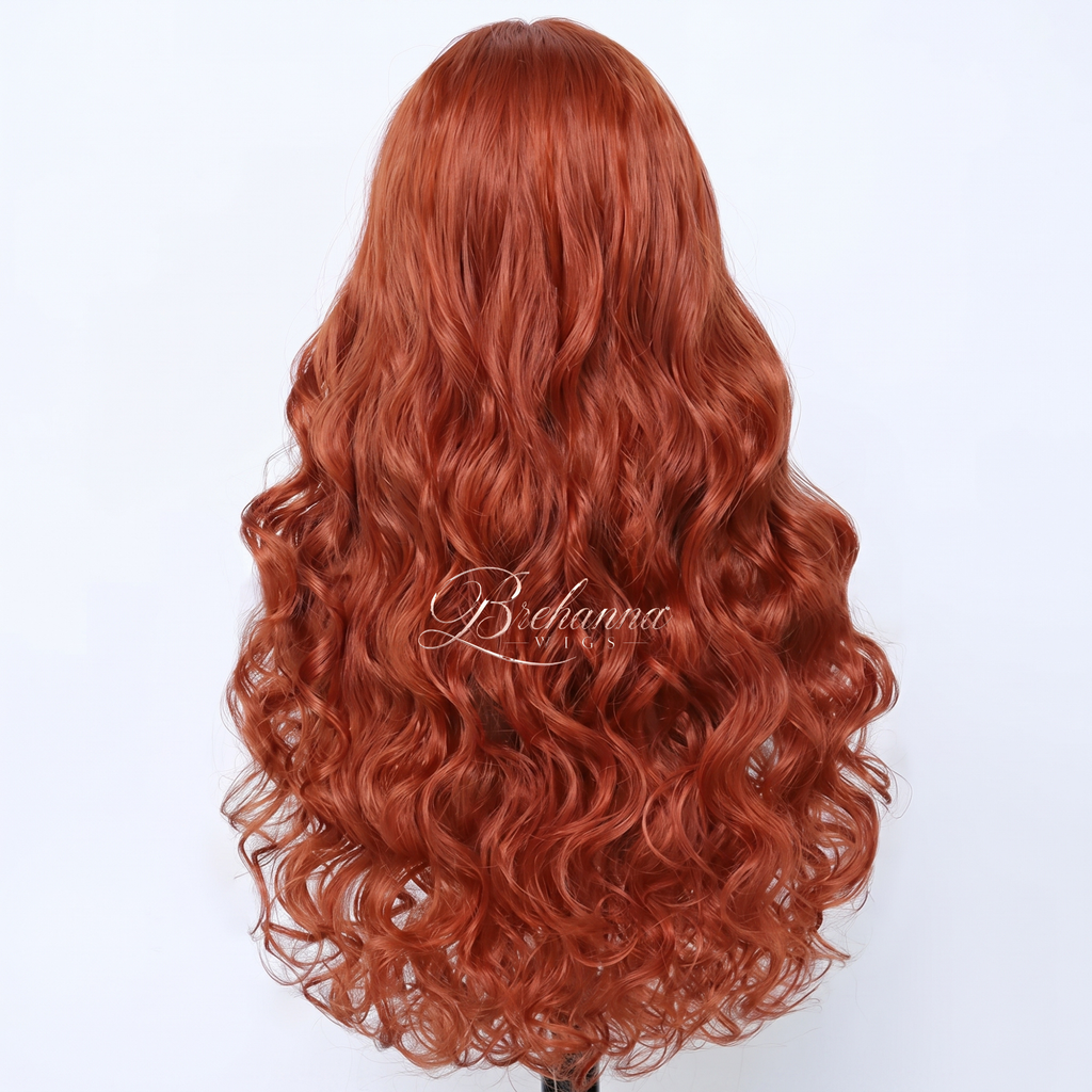 Perruque Loose Deep ginger Ondulée 28 pouce. 13x5x1 lace front - Perruque ondulé longue de luxe résistante à la chaleur pour un style glamour