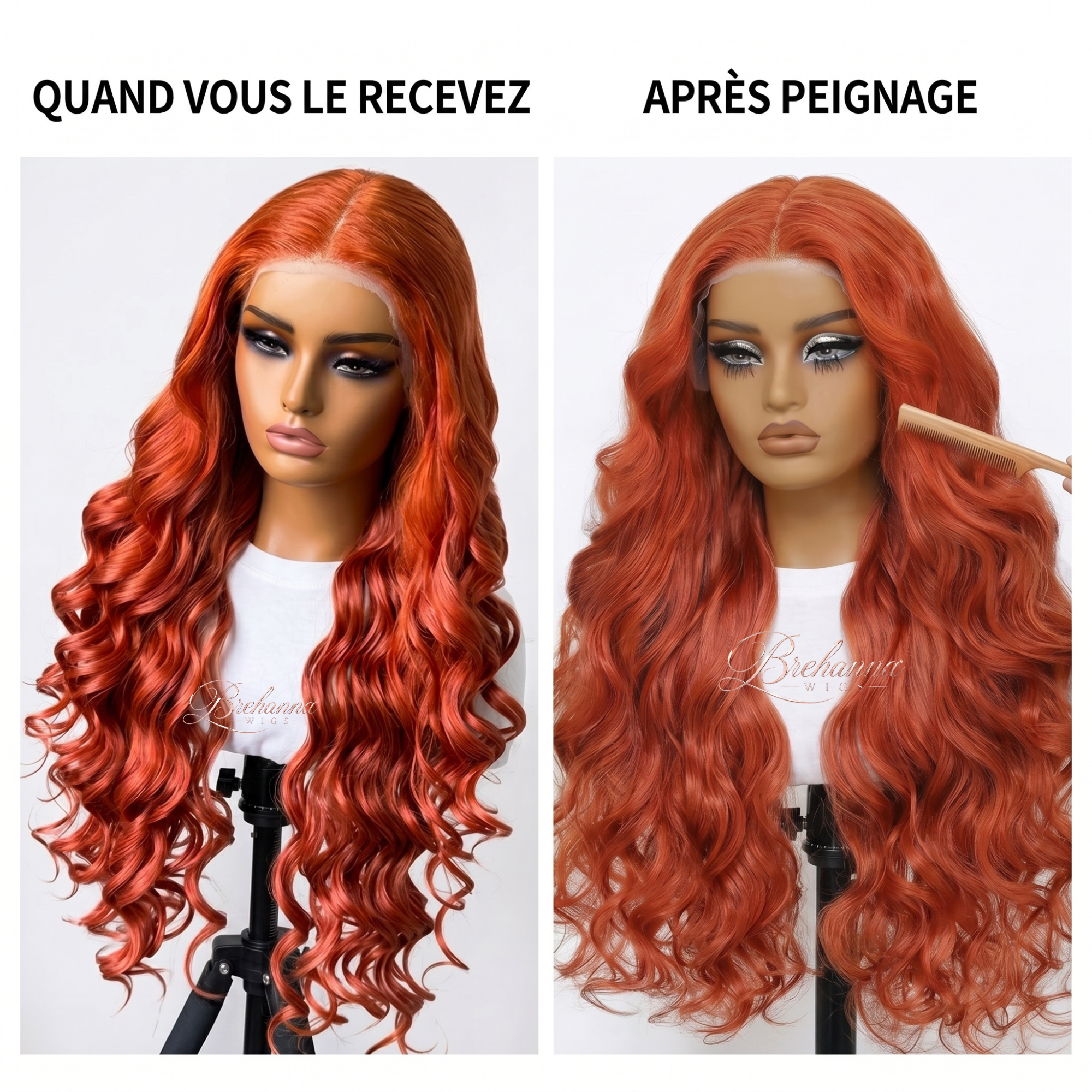 Perruque Loose Deep ginger Ondulée 28 pouce. 13x5x1 lace front - Perruque ondulé longue de luxe résistante à la chaleur pour un style glamour