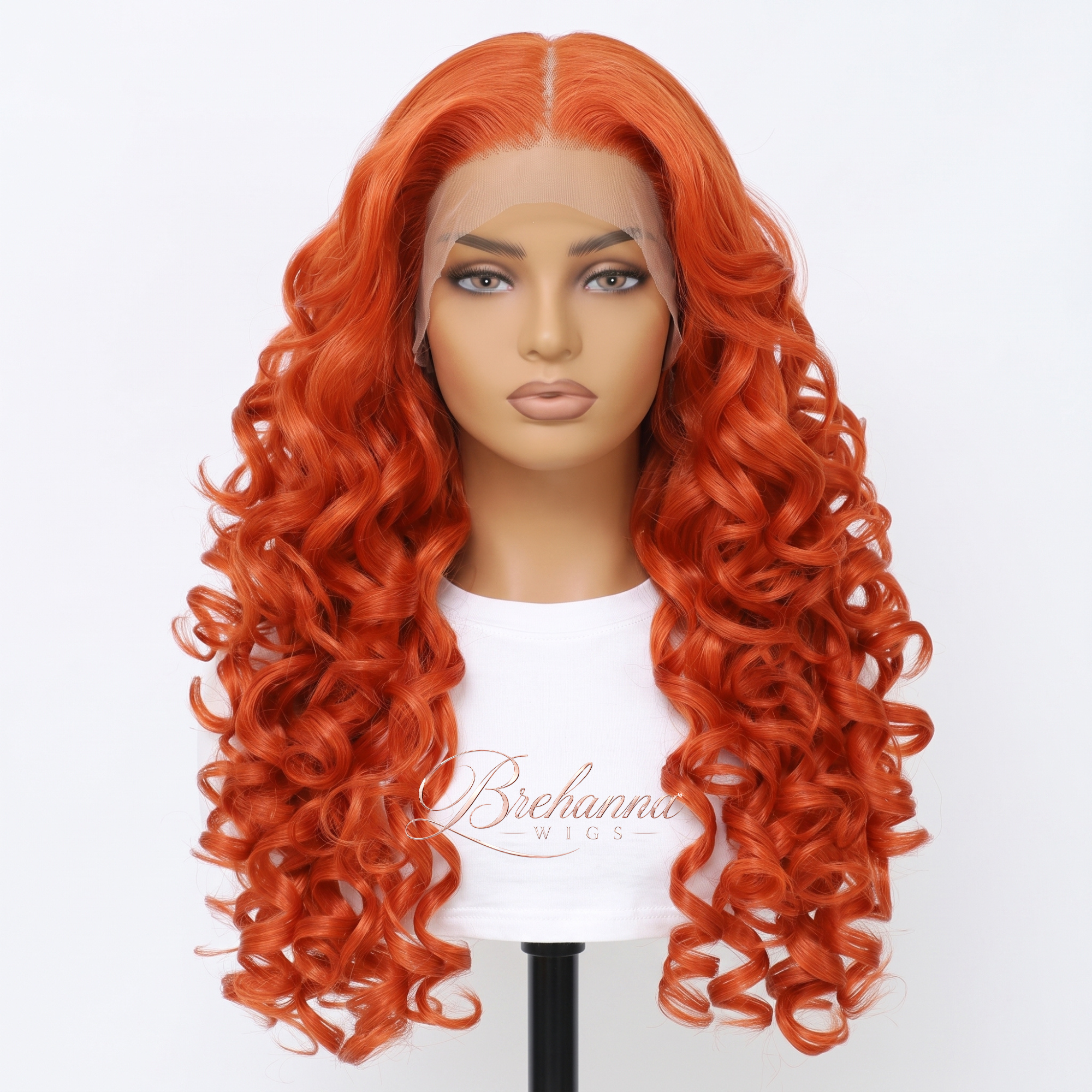Perruque Latisha Orange sans colle. 13x6 HD lace front - Perruque ondulé longue de luxe résistante à la chaleur pour un style glamour