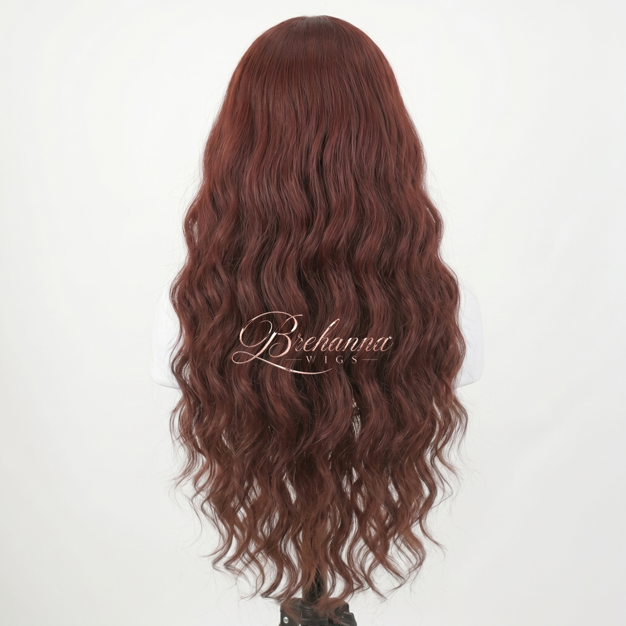 Princesse Wavy Reddish Brown 32 pouce. 13x6 HD lace                - Perruque ondulé longue de luxe résistante à la chaleur pour un style glamour