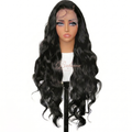 Princesse Wavy Noir 32 pouce. 13x6 HD lace - Perruque ondulé longue de luxe résistante à la chaleur pour un style glamour