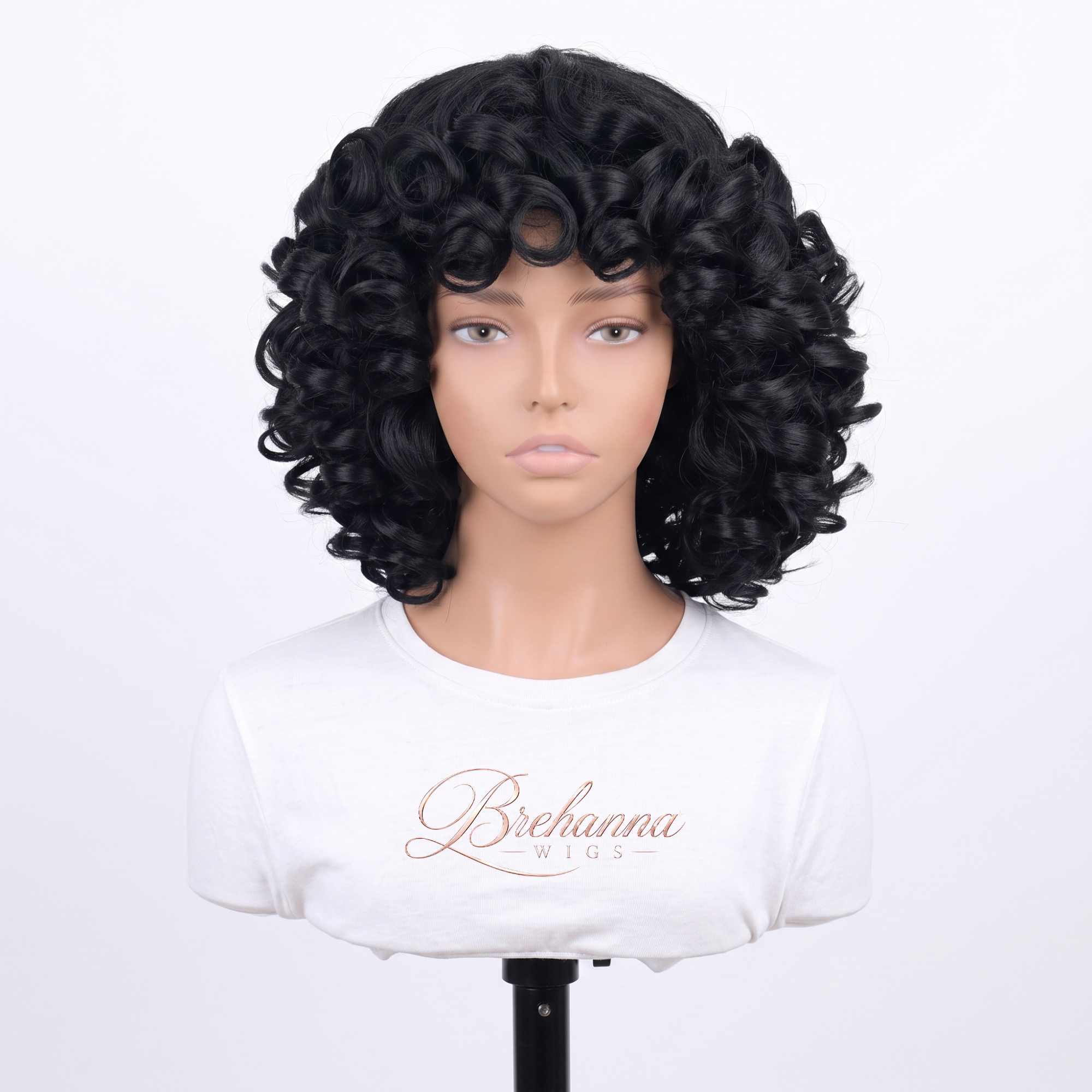 Perruque Sofia Noir Naturel | Boucles Glamour Courtes | Fibre Premium Futura Résistante à la Chaleur