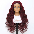 Perruque Loose Deep Bordeaux Ondulée 28 pouce. 13x5x1 lace front - Perruque ondulé longue de luxe résistante à la chaleur pour un style glamour