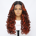 Perruque Latisha Orangina sans colle. 13x6 HD lace front - Perruque ondulé longue de luxe résistante à la chaleur pour un style glamour