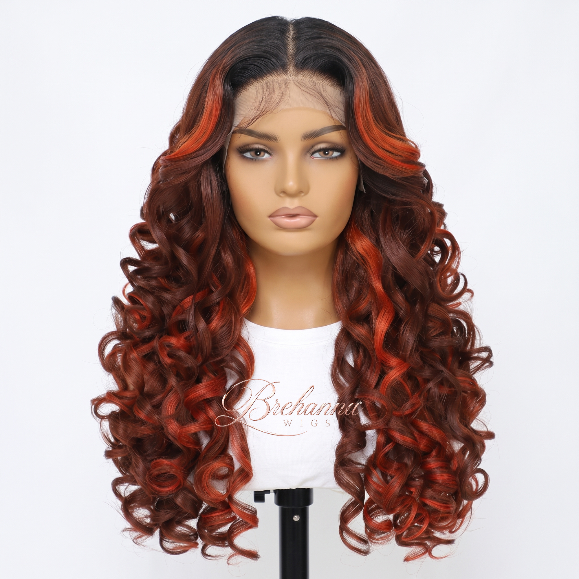 Perruque Latisha Orangina sans colle. 13x6 HD lace front - Perruque ondulé longue de luxe résistante à la chaleur pour un style glamour