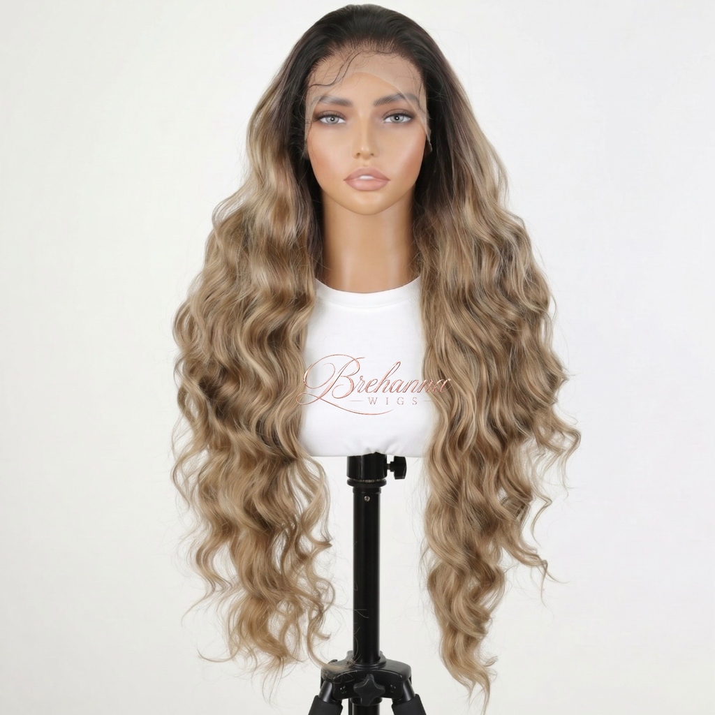 Princesse Wavy bonde 32 pouce. 13x6 HD lace - Perruque ondulé  longue de luxe résistante à la chaleur pour un style glamour